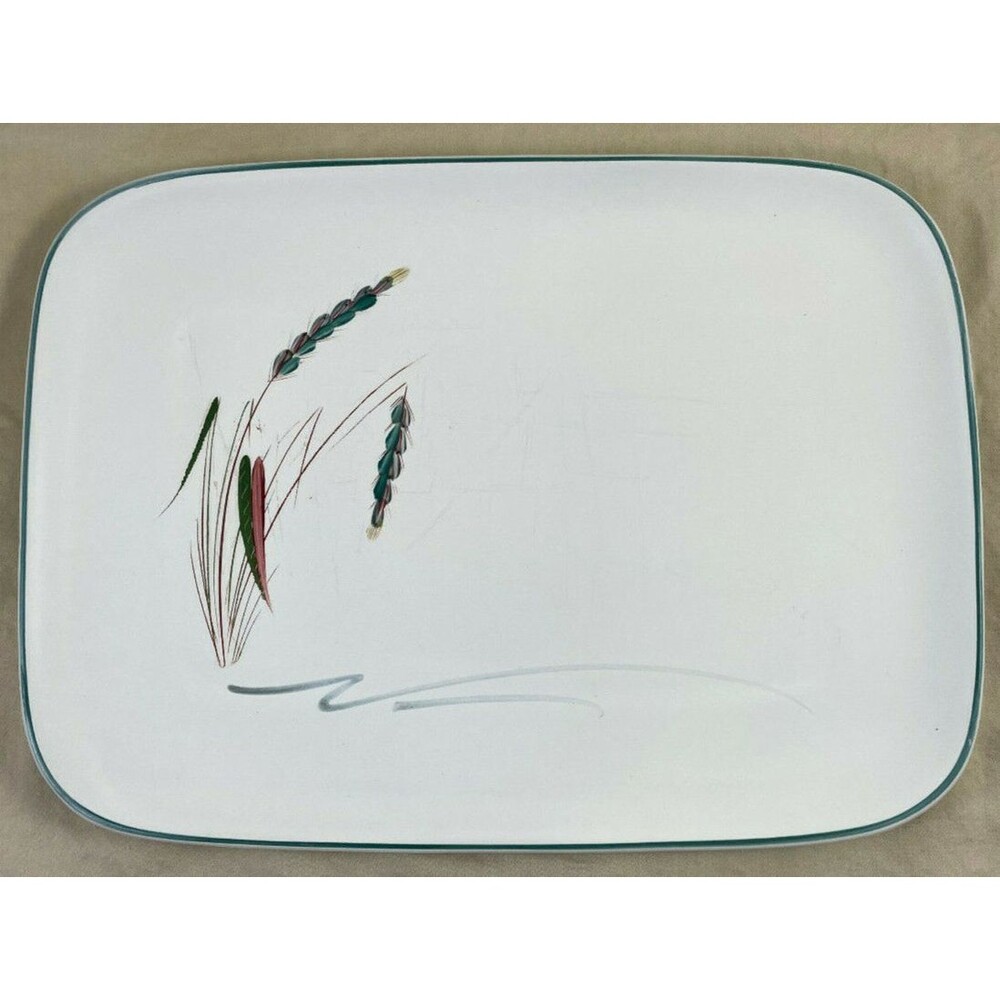 Denby Greenwheat Platter Rectangle Serving England 13.5 x 10 Vintage
